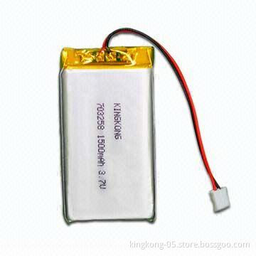3.7V Rechargeable Batteries with 703258 1,500mAh Capacity Long Cycle Life, High Energy Density
